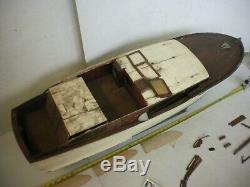 Vintage Sterling 42' CHRIS CRAFT CORVETTE R/C Model Boat with2 Motors Many Parts