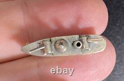 Vintage Sterling Silver Battleship Charm Boat Gunship Boat 3D