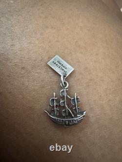 Vintage Sterling Silver Galleon Sailing Ship Clipper Boat Pendant Charm