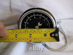 Vintage Stewart Warner 10 PSI Pressure Gauge Large Diameter Cresent Needle RARE