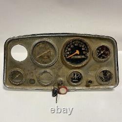 Vintage Stewart Warner HOLLYWOOD Gauge Panel Wings Curved Glass Gauges SCTA