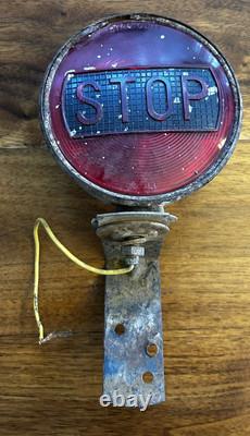Vintage Stop Brake Light Glass Lens Motorcycle Hot Rod Accessory Dated 1943
