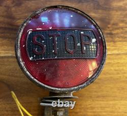 Vintage Stop Brake Light Glass Lens Motorcycle Hot Rod Accessory Dated 1943