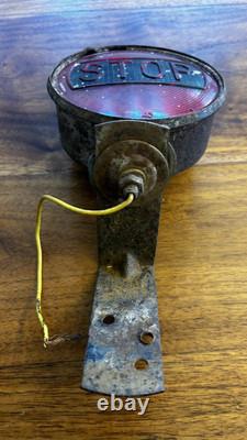 Vintage Stop Brake Light Glass Lens Motorcycle Hot Rod Accessory Dated 1943