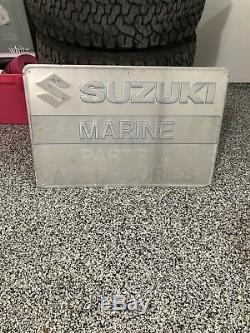 Vintage Suzuki Marine Boat Dealer Sign Parts And Accessories Motorcycles