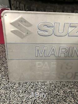 Vintage Suzuki Marine Boat Dealer Sign Parts And Accessories Motorcycles