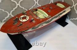 Vintage TMY ITO Dragon Wooden Speed Boat Motor-Battery Op Parts or Repair