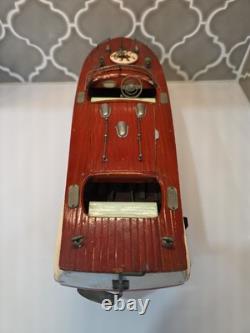 Vintage TMY ITO Dragon Wooden Speed Boat Motor-Battery Op Parts or Repair