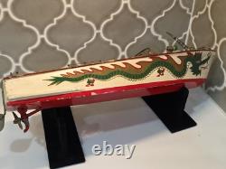 Vintage TMY ITO Dragon Wooden Speed Boat Motor-Battery Op Parts or Repair