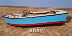 Vintage TMY Japan Tin Electric Boat KM-2 13 For Parts/Repair Motor Unteste