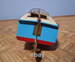 Vintage TMY Japan Tin Electric Boat KM-2 13 For Parts/Repair Motor Unteste
