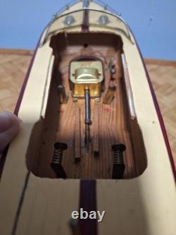 Vintage TMY Japan Tin Electric Boat KM-2 13 For Parts/Repair Motor Unteste