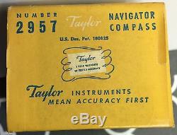 Vintage Taylor Instruments Navigational Compass Model 2957 Self-Illuminated NOS