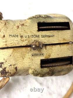 Vintage Tin 5 Toy Lot, Marx Flipo, Kohler Cat, Boat, Car, Climbing Monkey, Parts, Steel