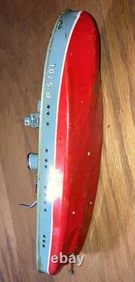 Vintage Tin Litho San Marusan Japan P5701 Pt Boat For Parts Display
