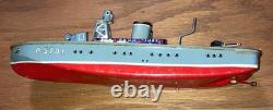 Vintage Tin Litho San Marusan Japan P5701 Pt Boat For Parts Display