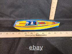 Vintage Tin Litho Toy Boat Yacht No Motor Parts Or Repair Only