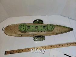 Vintage Tin Windup Bettsy Green # 165 Toys 26 Sidewheel Boat Parts /Repair