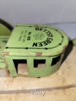 Vintage Tin Windup Bettsy Green # 165 Toys 26 Sidewheel Boat Parts /Repair