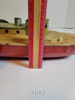 Vintage Tin Windup Bettsy Green # 165 Toys 26 Sidewheel Boat Parts /Repair