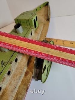 Vintage Tin Windup Bettsy Green # 165 Toys 26 Sidewheel Boat Parts /Repair