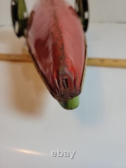 Vintage Tin Windup Bettsy Green # 165 Toys 26 Sidewheel Boat Parts /Repair