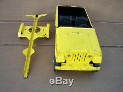 Vintage Tonka Pressed Steel, Yellow Jeepster with Boat Trailer PARTS OR CUSTOM