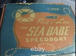 Vintage -Toy Boat -Fleet Line, Sea Babe Speedboat For Parts or Repair withBox