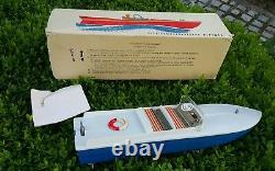 Vintage Toy Boat Ship Wind Up Gdr Ddr Germany Ww2 Antique Tin Metal For Parts