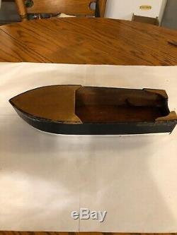 Vintage Toy Wood Boat Thunderbolt. (for Parts Or Repair Only)
