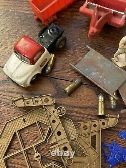 Vintage Toy lot Cars Tin Etc. Parts Auburn MPC 60s Army Cots Boat