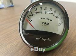 Vintage Used Airguide Curved Glass Boat Tach Tachometer Bobber Rat Rod Race Rare