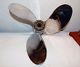 Vintage Used Dah Polished Stainless 3 Blade 14 Inch Boat Propeller For Mercury