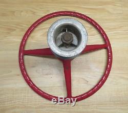 Vintage WC Wilcox Crittenden Boat Steering Wheel Helm & spool 15 diameter wheel