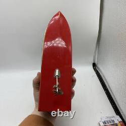 Vintage White Red Remote Controlled Cabin Cruiser Wooden Boat 12 16 Parts