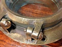 Vintage Wilcox Crittenden Old Cast Bronze 5 Round Porthole 7 3/4 Wide Flange