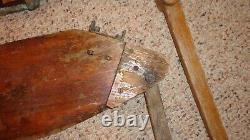 Vintage Wilcox Crittenden Wood Boat Rudder Bronze Parts + Misc For Restoration