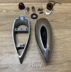 Vintage Wood Boat Bow lamp Light housing with flag mast mount base & parts