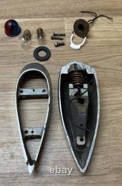 Vintage Wood Boat Bow lamp Light housing with flag mast mount base & parts