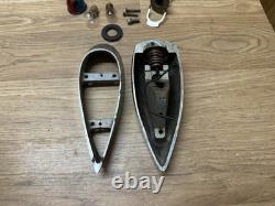 Vintage Wood Boat Bow lamp Light housing with flag mast mount base & parts