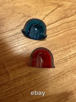 Vintage Wood Boat Bow lamp Light housing with flag mast mount base & parts