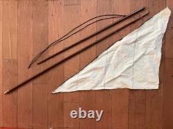 Vintage Wooden 85 Cup Racer 35 Pond Yacht Model Sailboat For Parts Or Restore