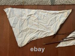 Vintage Wooden 85 Cup Racer 35 Pond Yacht Model Sailboat For Parts Or Restore