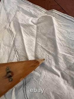 Vintage Wooden 85 Cup Racer 35 Pond Yacht Model Sailboat For Parts Or Restore