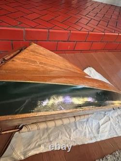 Vintage Wooden 85 Cup Racer 35 Pond Yacht Model Sailboat For Parts Or Restore