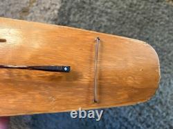 Vintage Wooden 85 Cup Racer 35 Pond Yacht Model Sailboat For Parts Or Restore