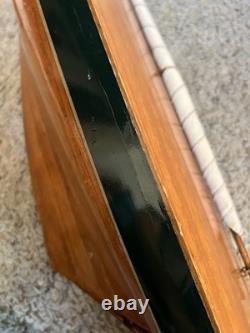 Vintage Wooden 85 Cup Racer 35 Pond Yacht Model Sailboat For Parts Or Restore