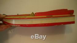 Vintage Wooden Battery Operated Boat F-23 Japan As-Is Parts or Repair