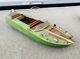 Vintage Wooden Battery Powered Toy Boat Inboard Motor As-is For Parts Or Repair