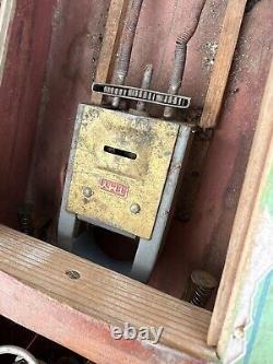 Vintage Wooden Battery Powered Toy Boat Inboard Motor As-Is For Parts Or Repair